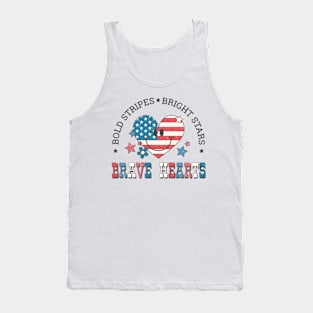 Bold Stripes Bright Stars Brave Hearts Tank Top